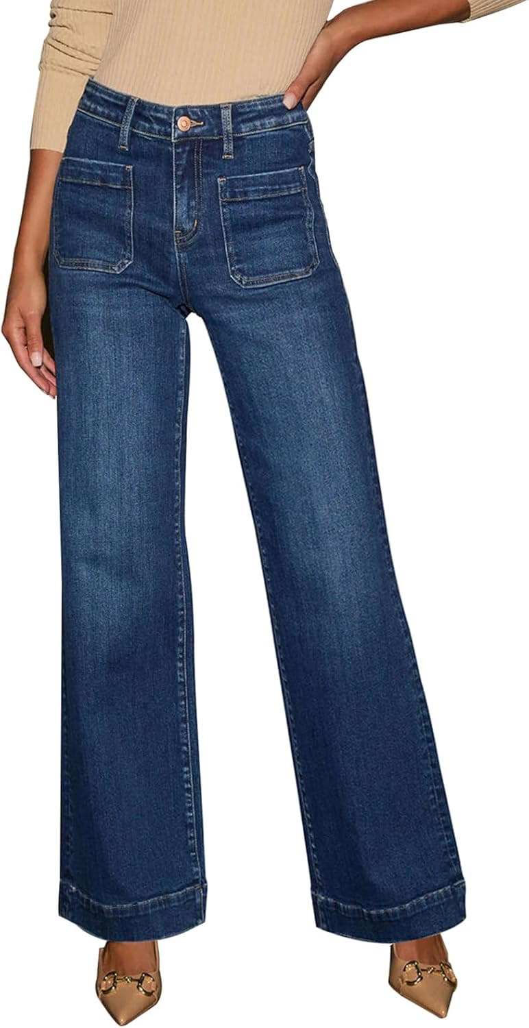 KUNMI Women's Wide Leg Jeans for Stylish Comfort and Fit
