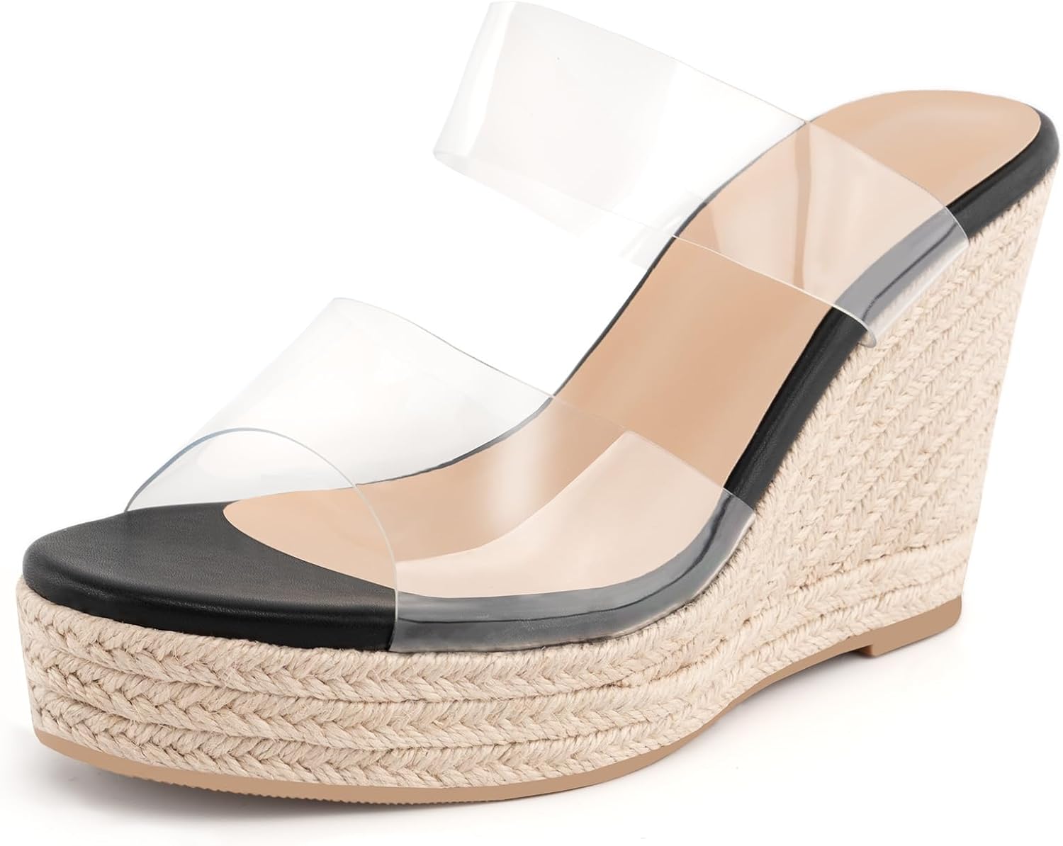 WIRALOMI Women Clear Wedge Heel Sandals for Summer Beach