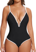 Bodysuit Shapewear for Women Deep V Neck Tummy Control - Sleek Tank