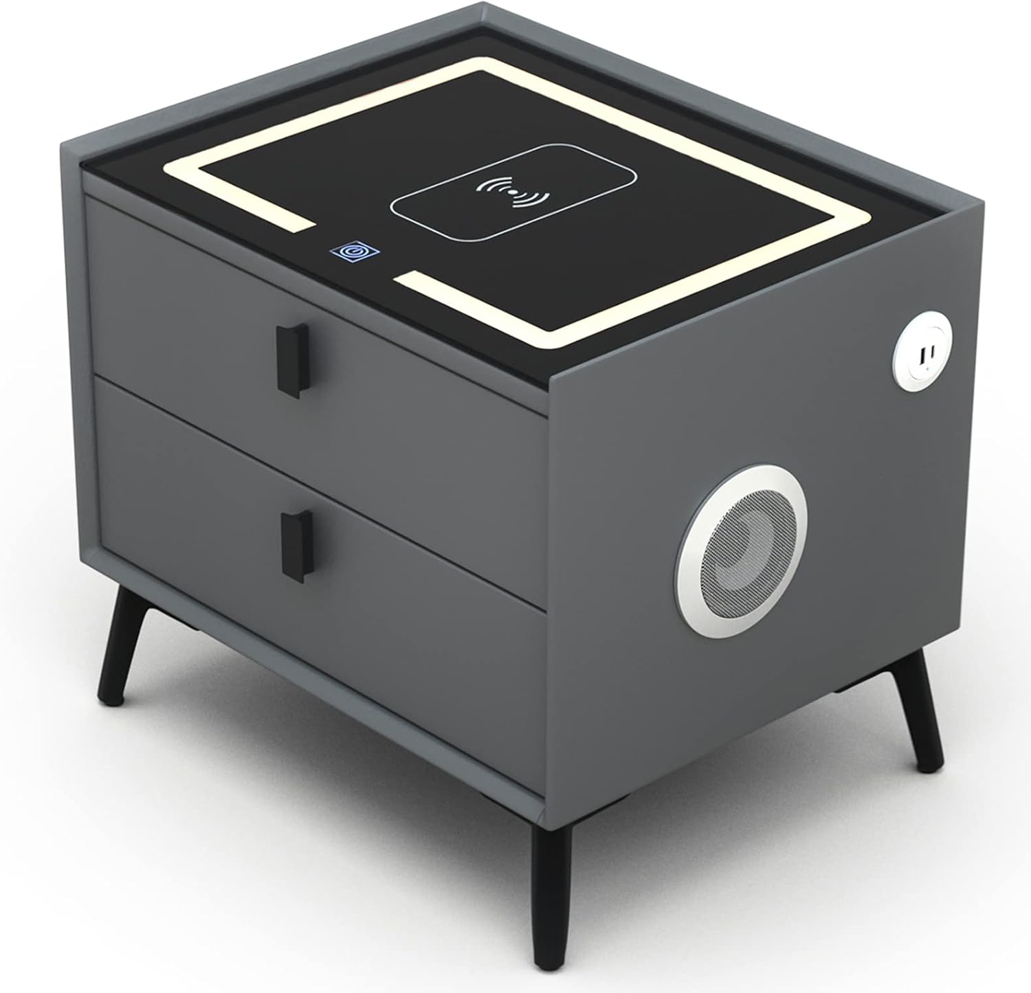 Wireless Charging Nightstand with LED Speaker - Lvrunben