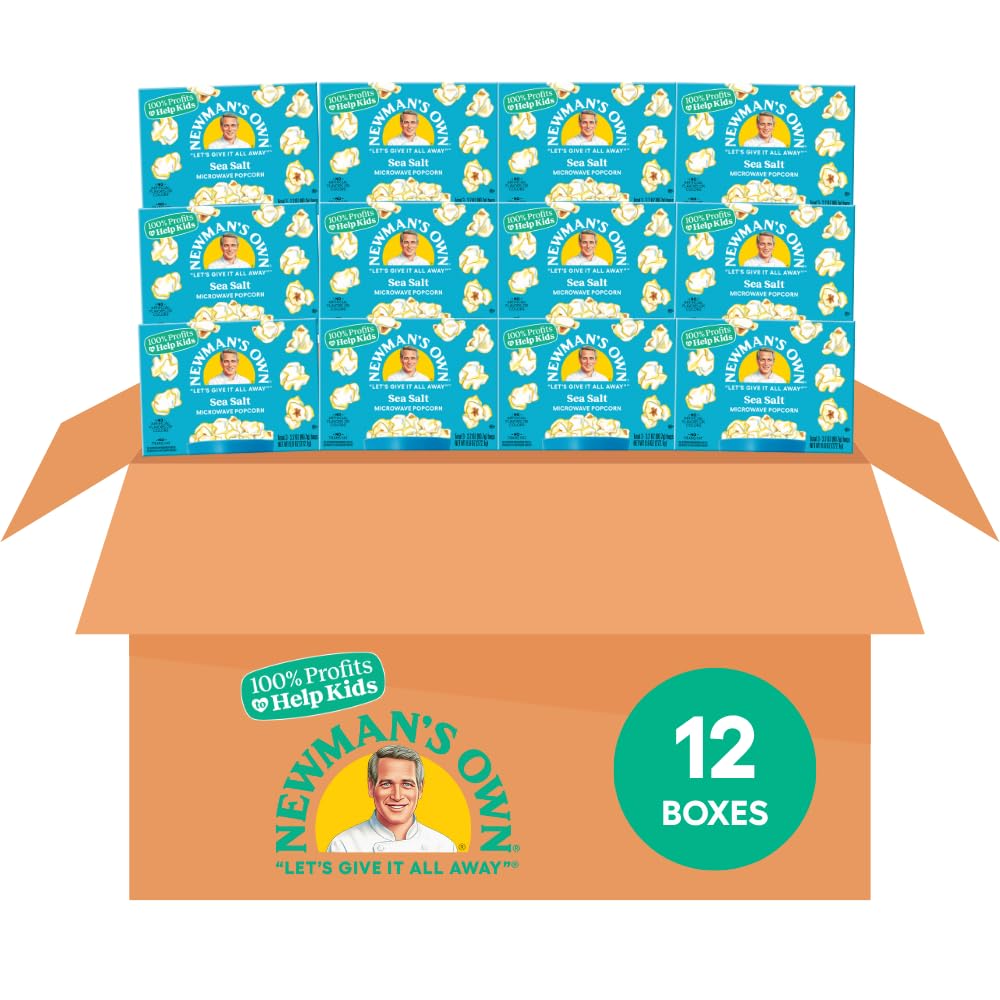 Newman's Own Sea Salt Microwave Popcorn - Healthy Snack Option