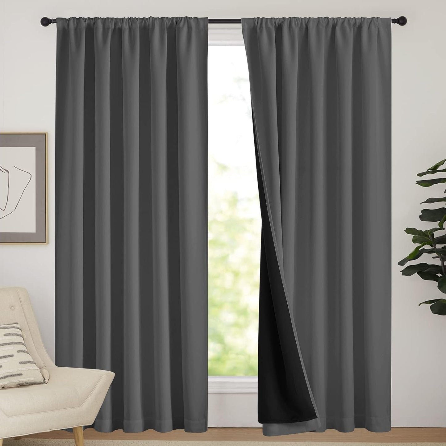 NICETOWN Blackout Curtains for Bedroom - Energy Smart Panels