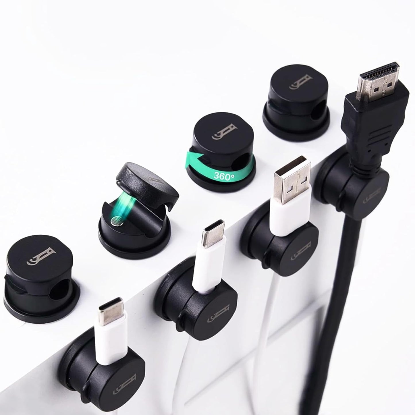 TIJAAR 8 Pack Magnetic Cable Clips - Tangle-Free Cord Organizer
