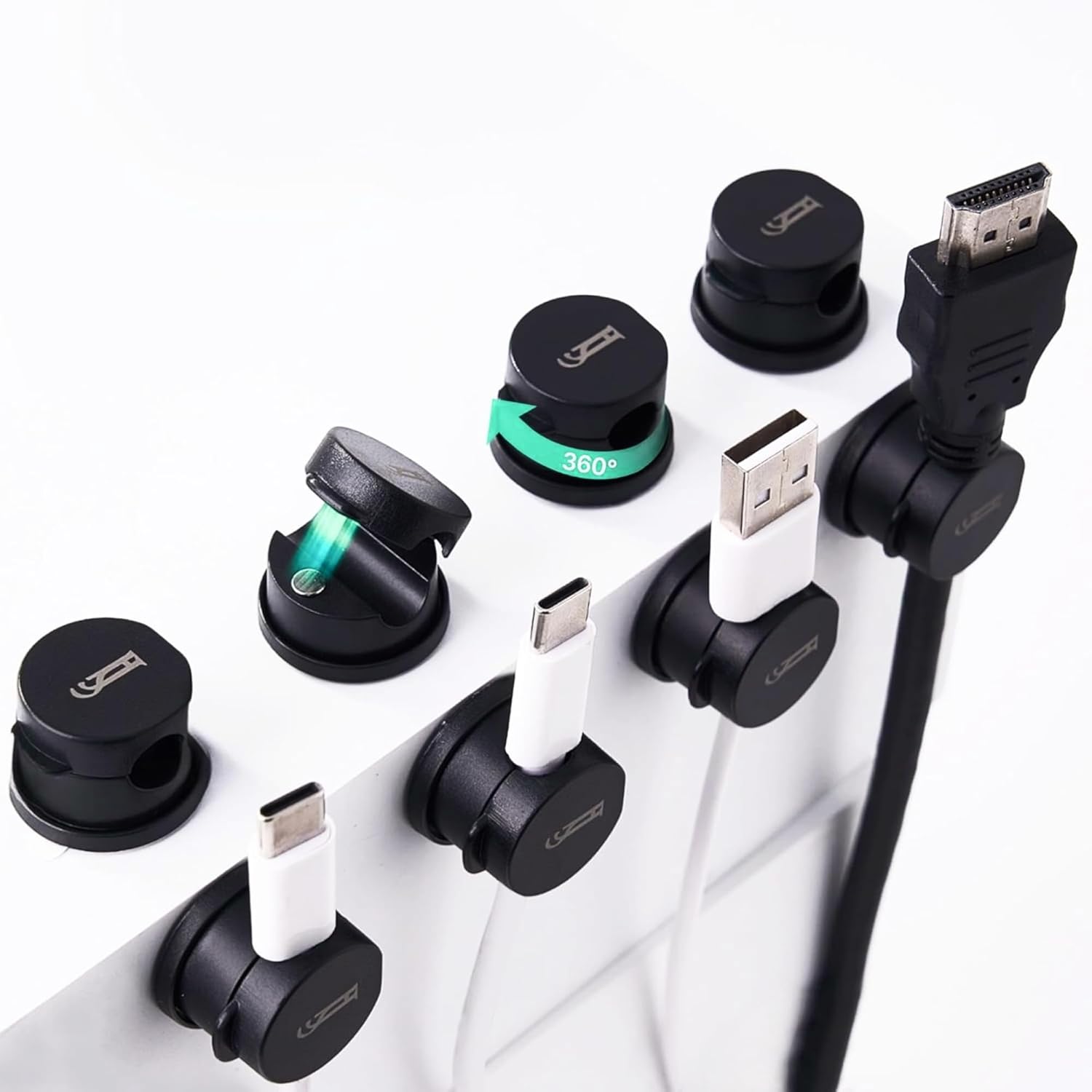 TIJAAR 8 Pack Magnetic Cable Clips - Tangle-Free Cord Organizer