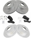 TRQ Front and Rear Performance Brake Pad & Rotor Kit - Semi-Metallic
