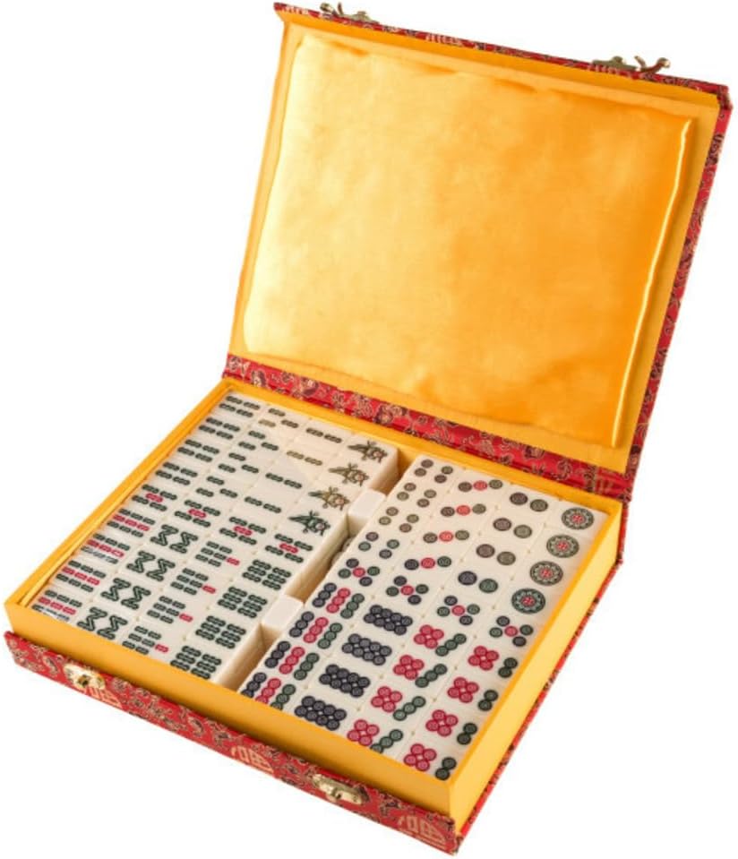 Chinese Mahjong Game Set with 146 Tiles and Storage Case