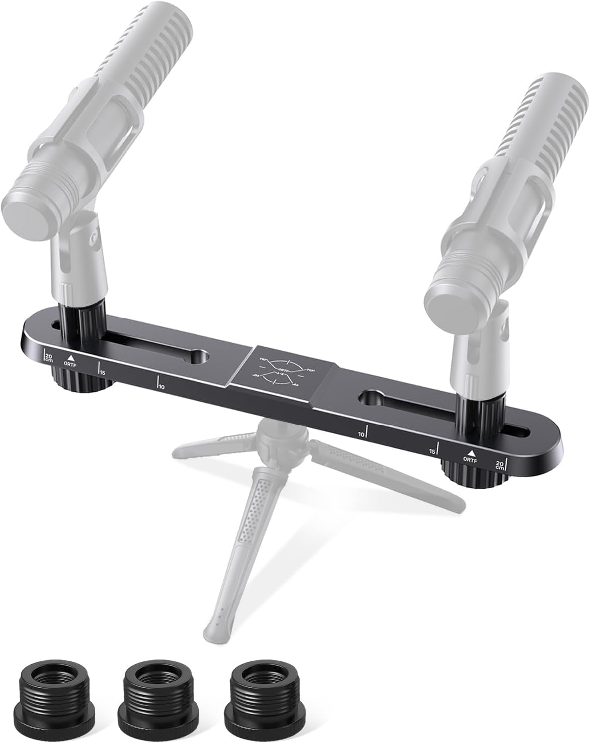 Stereo Array Spacing Microphone Holder for Two Mics or Booms
