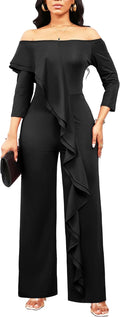 Formal Jumpsuit for Women Strapless Off Shoulder - Long Straight Pants