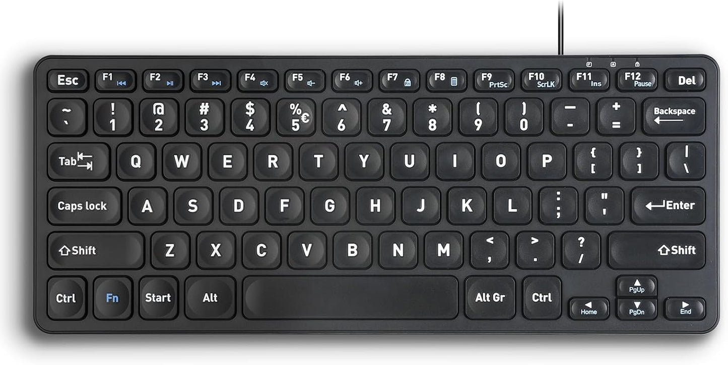 Perixx PERIBOARD-416 Wired Mini USB Keyboard with Hubs