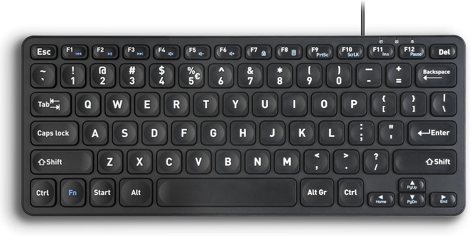 Perixx PERIBOARD-416 Wired Mini USB Keyboard with Hubs