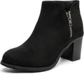 Wide Width Women's Ankle Boots with Chunky Mid Heel - Luoika