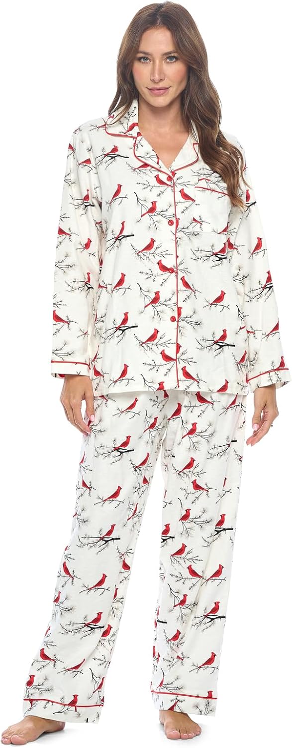 Casual Nights Women's Flannel Long Sleeve Pajama Set for Comfort
