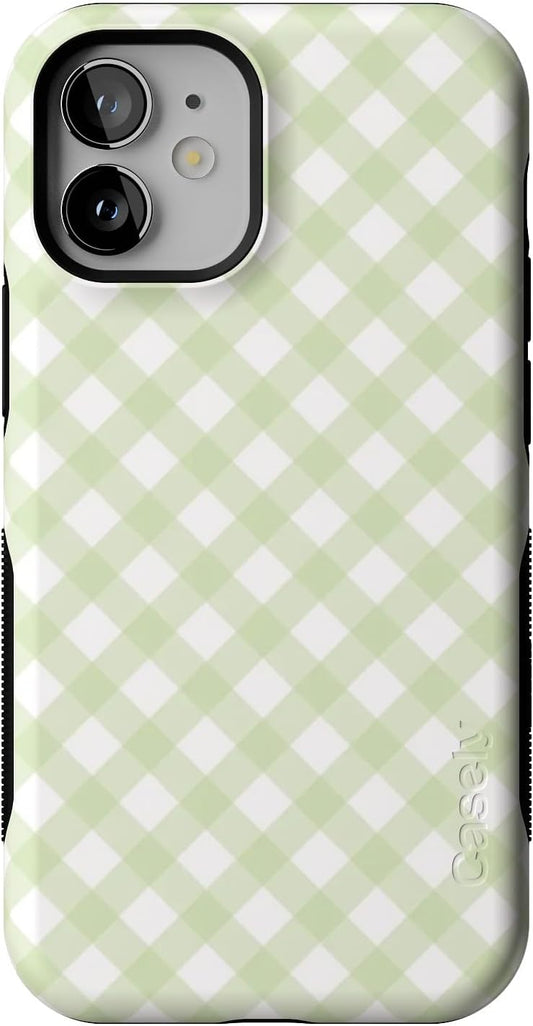 Casely iPhone 12 Mini Case - Mint Lattice Bold Protection