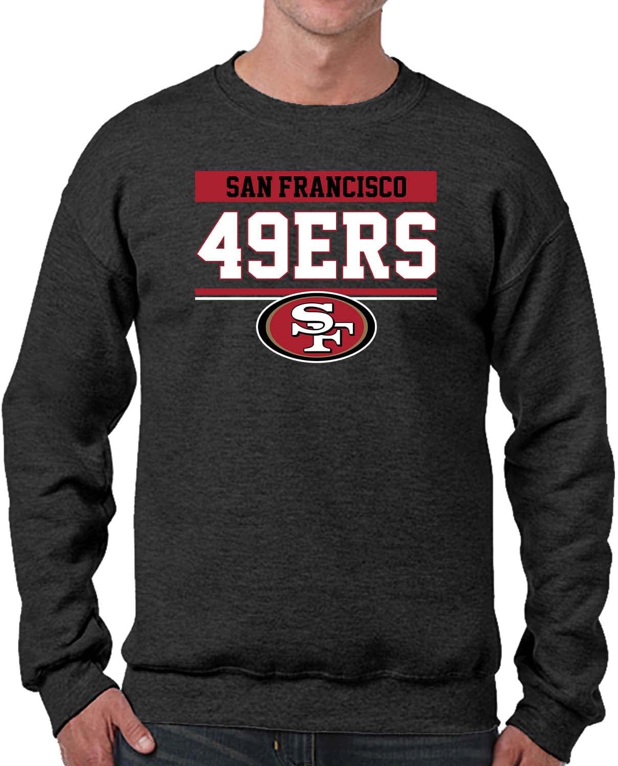 San Francisco 49ers Charcoal Crewneck Sweatshirt for Fans