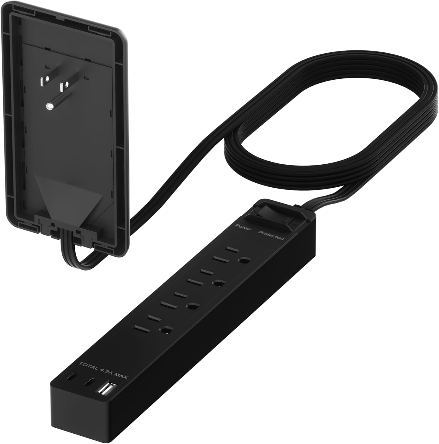 LIDER Surge Protected Outlet Extender with USB Ports and Cord