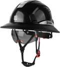 Full Brim Hard Hat with Built-in Visor for Men Women - HDPE Safety
