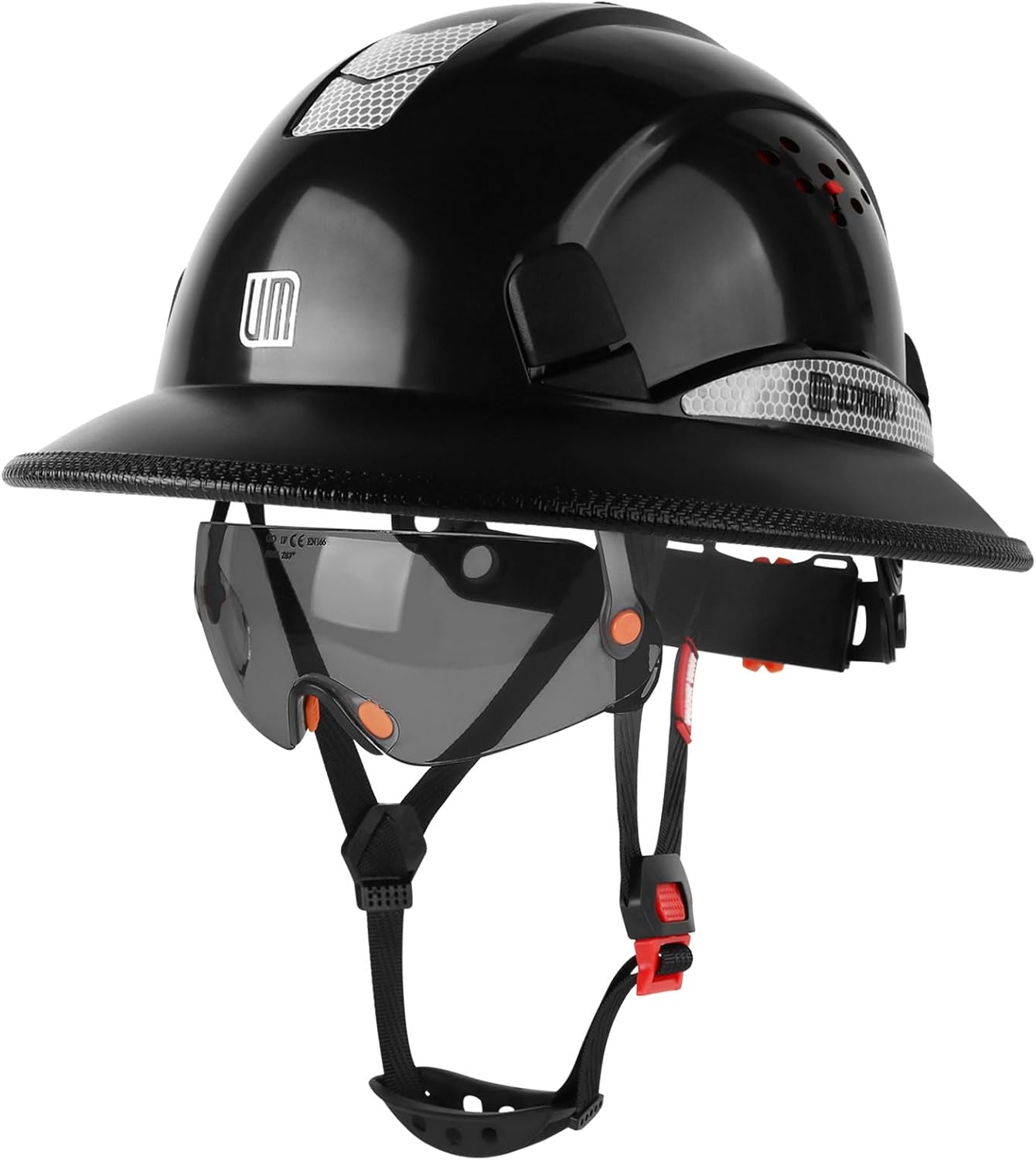 Full Brim Hard Hat with Built-in Visor for Safety and Comfort