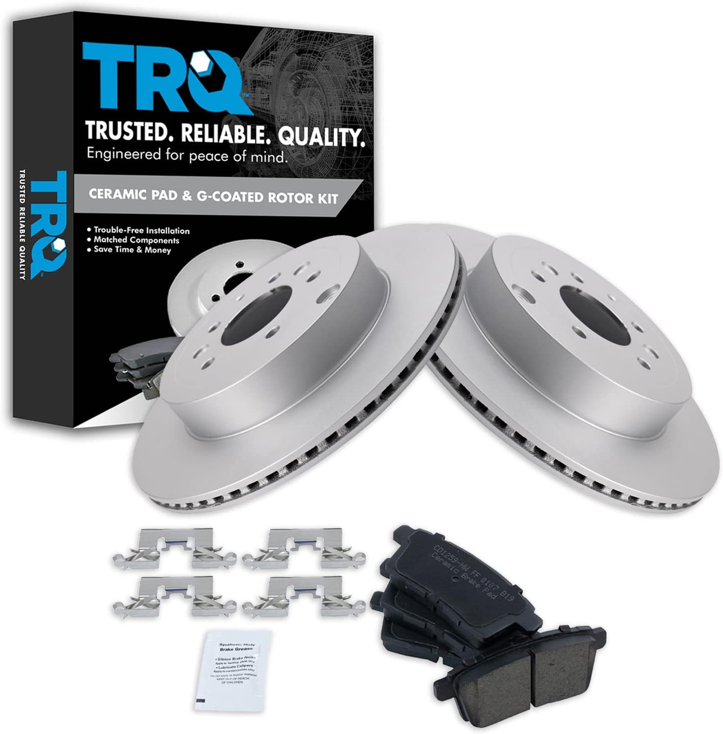 TRQ Rear Brake Pad & Rotor Kit for 2007-2015 Mazda CX-9