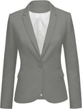 Womens Notched Lapel Pockets Button Work Blazer - Classic Office Fit 4