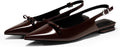 Slingback Flats Bow Slip On Dress Shoes - Comfortable Pointed Flats