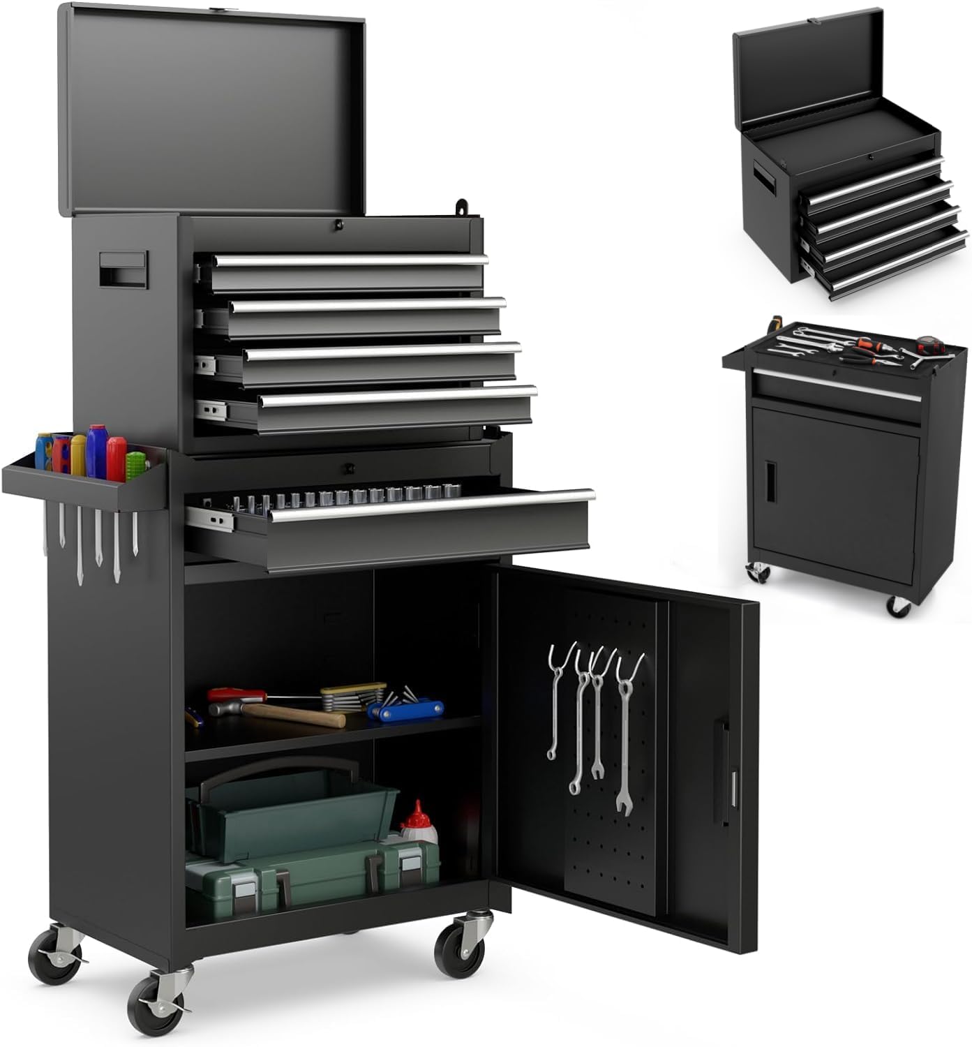 Heavy Duty Rolling Tool Chest with 5 Drawers for Garage Use