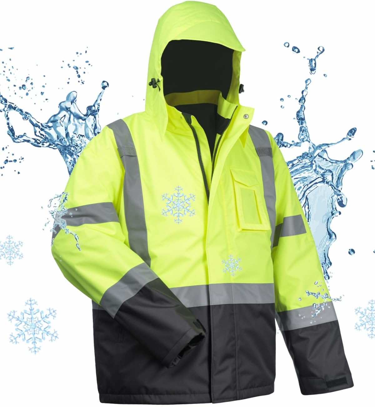 100% Waterproof Safety Jackets for Men, Hi Vis Work Coats