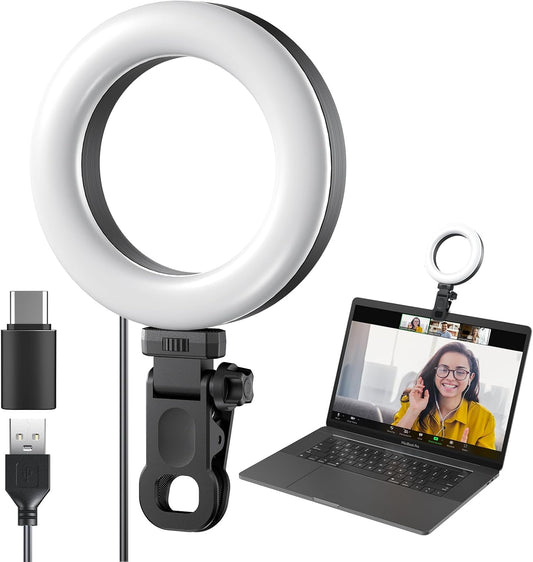 Meyin Clip-On Ring Light - Illuminate Your Video Calls