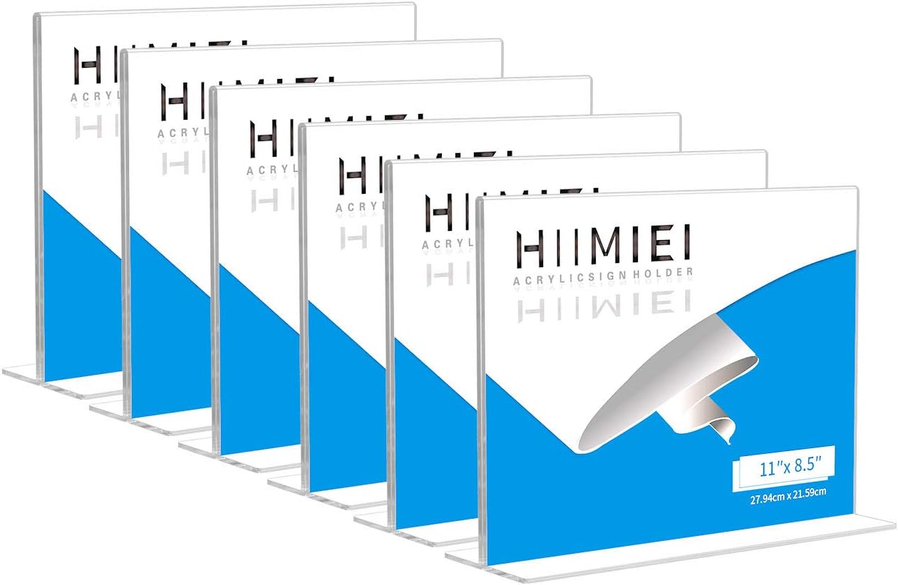 HIIMIEI 8.5x11 Acrylic Sign Holder for Table Menu Display