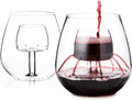 Stemless Aerating Wine Glasses Set of 2 - Built-In Aerator