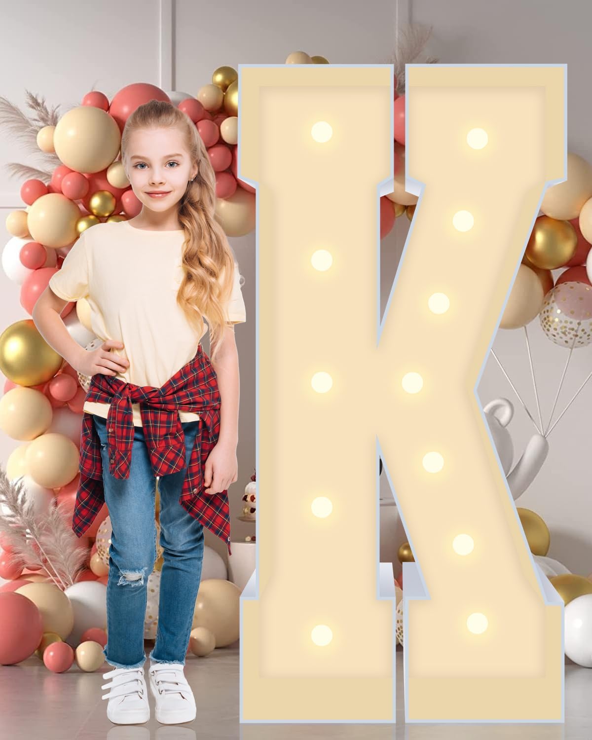 4ft Light Up Marquee Letters K Sign for Celebrations & Events
