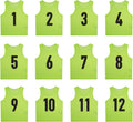 12 Pack Numbered Pinnies for Basketball, Soccer, and Football