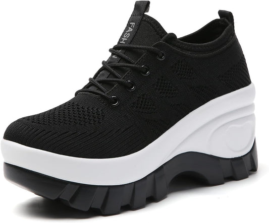 Women's Chunky Platform Comfort Orthopedic Wedge Walking Shoes