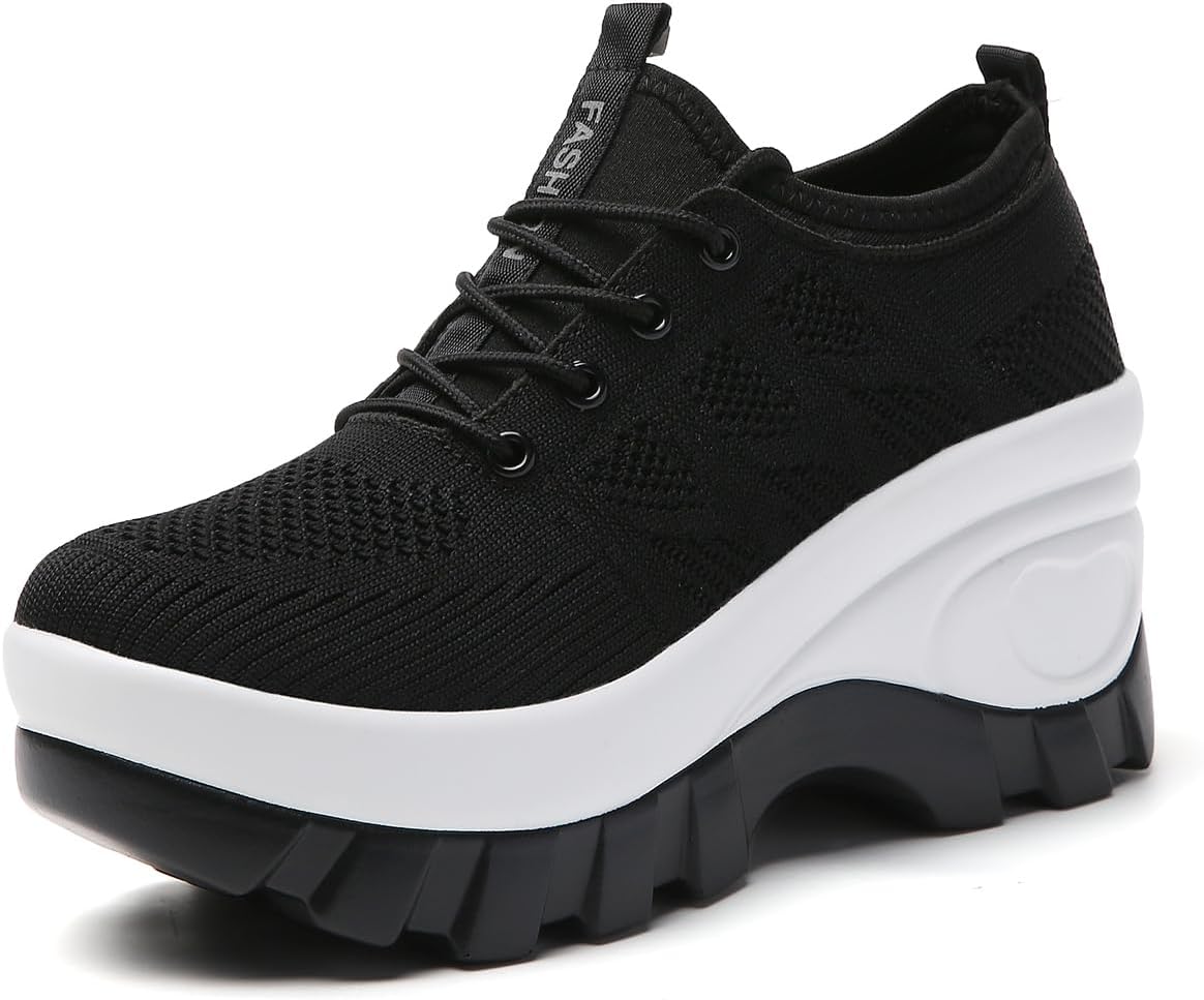 Women's Chunky Platform Comfort Orthopedic Wedge Walking Shoes