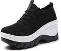 Women's Chunky Platform Knitted Orthopedic Wedge Walking Shoes - Arch