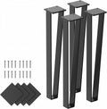 Orgerphy 16 in Black Bench Legs Set of 4 - Heavy Duty Triangle Metal