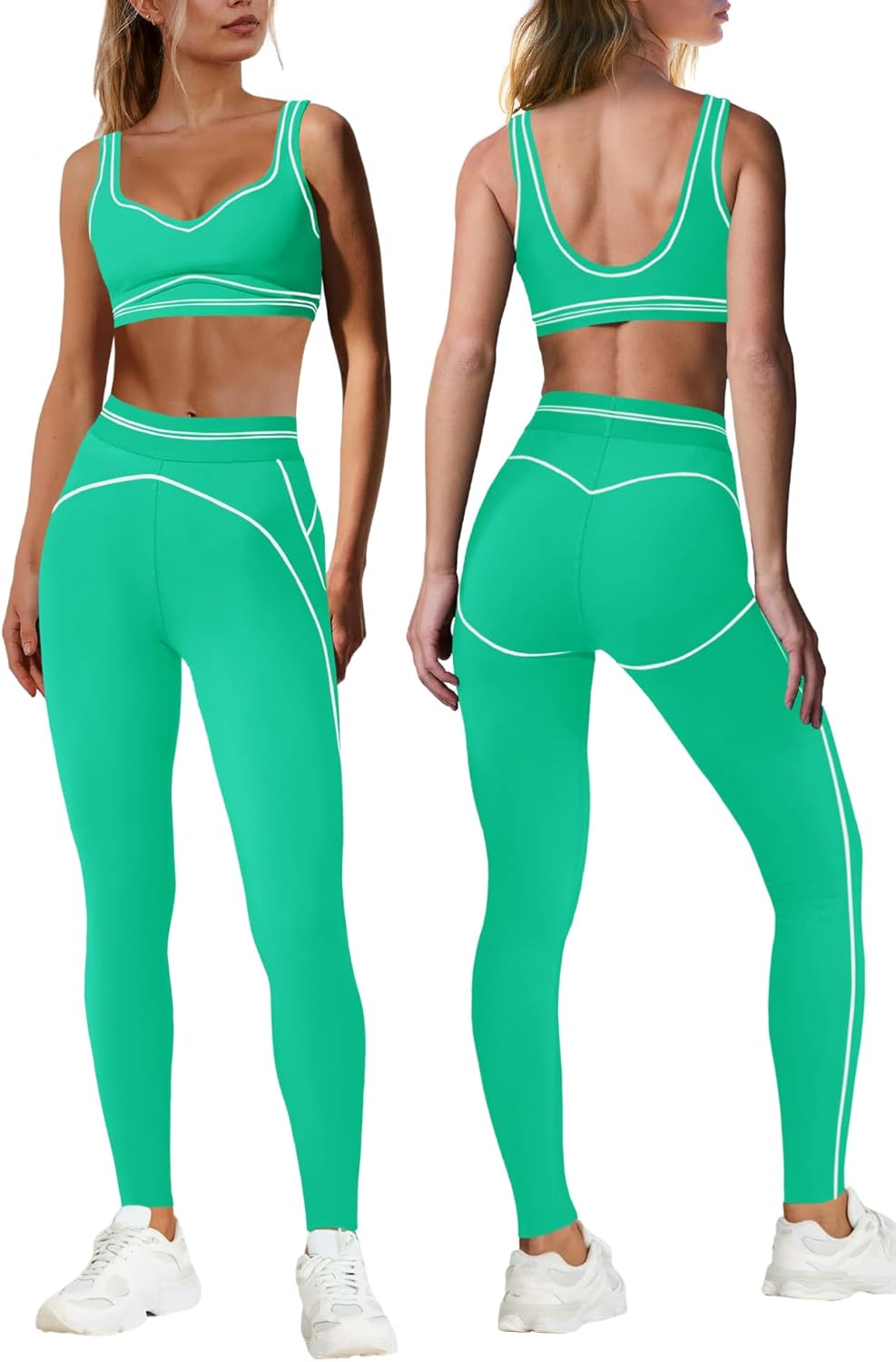 Nirovien Womens 2 Piece Workout Sets for Yoga and Gym Use