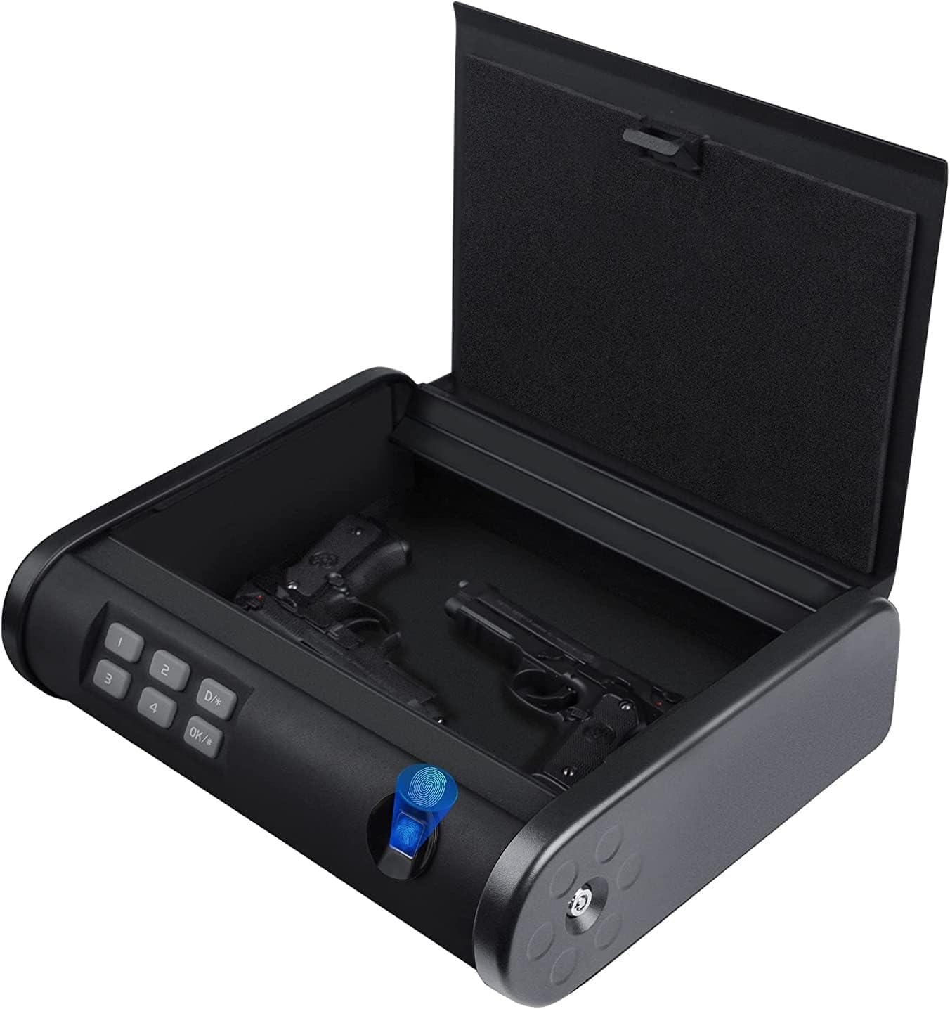 Fingerprint Gun Safe for 2 Pistols - Biometric Security Box