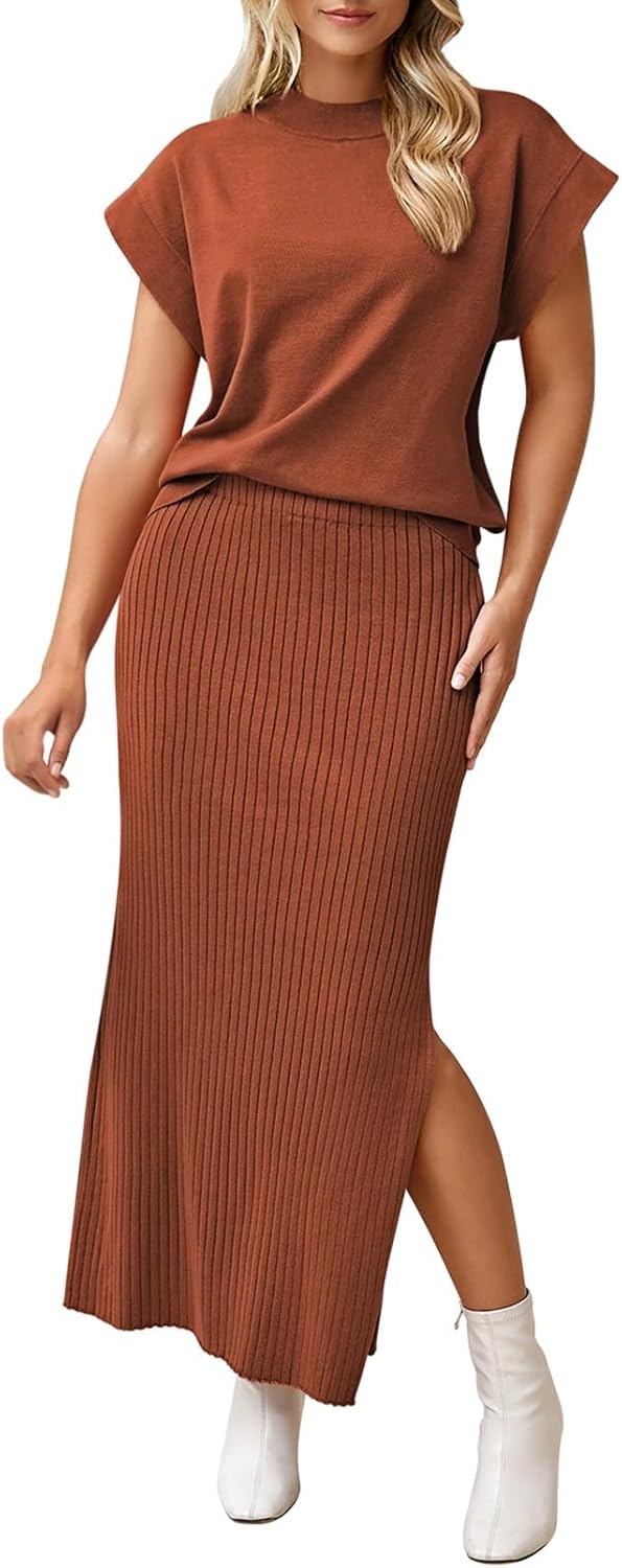 Pink Queen Women's 2 Piece Sweater Outfits Set for Summer Fun