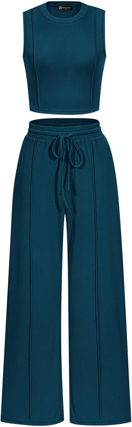 PRETTYGARDEN Women's Summer 2 Piece Loungewear Set for Comfort