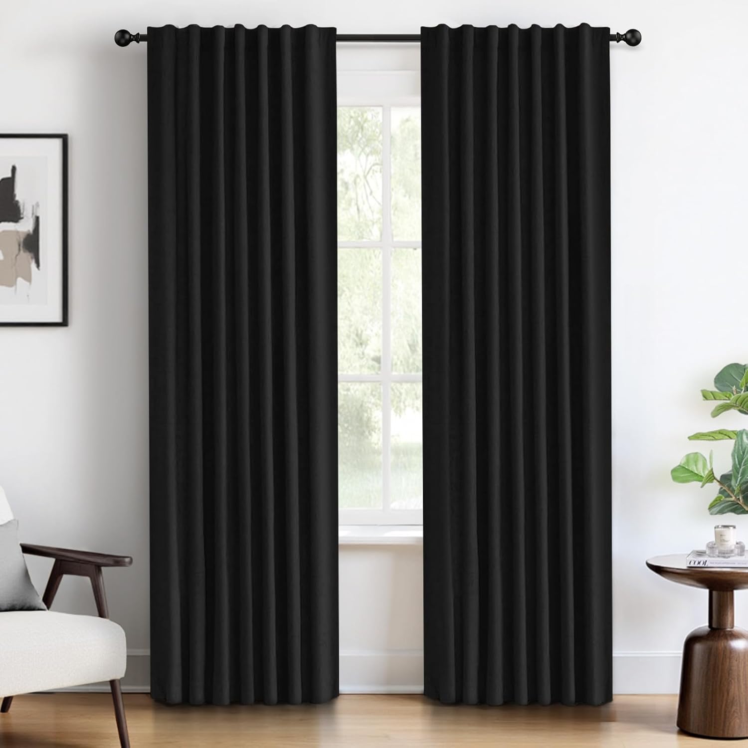 INOVADAY 100% Blackout Curtains for Bedroom - 84 Inches Length