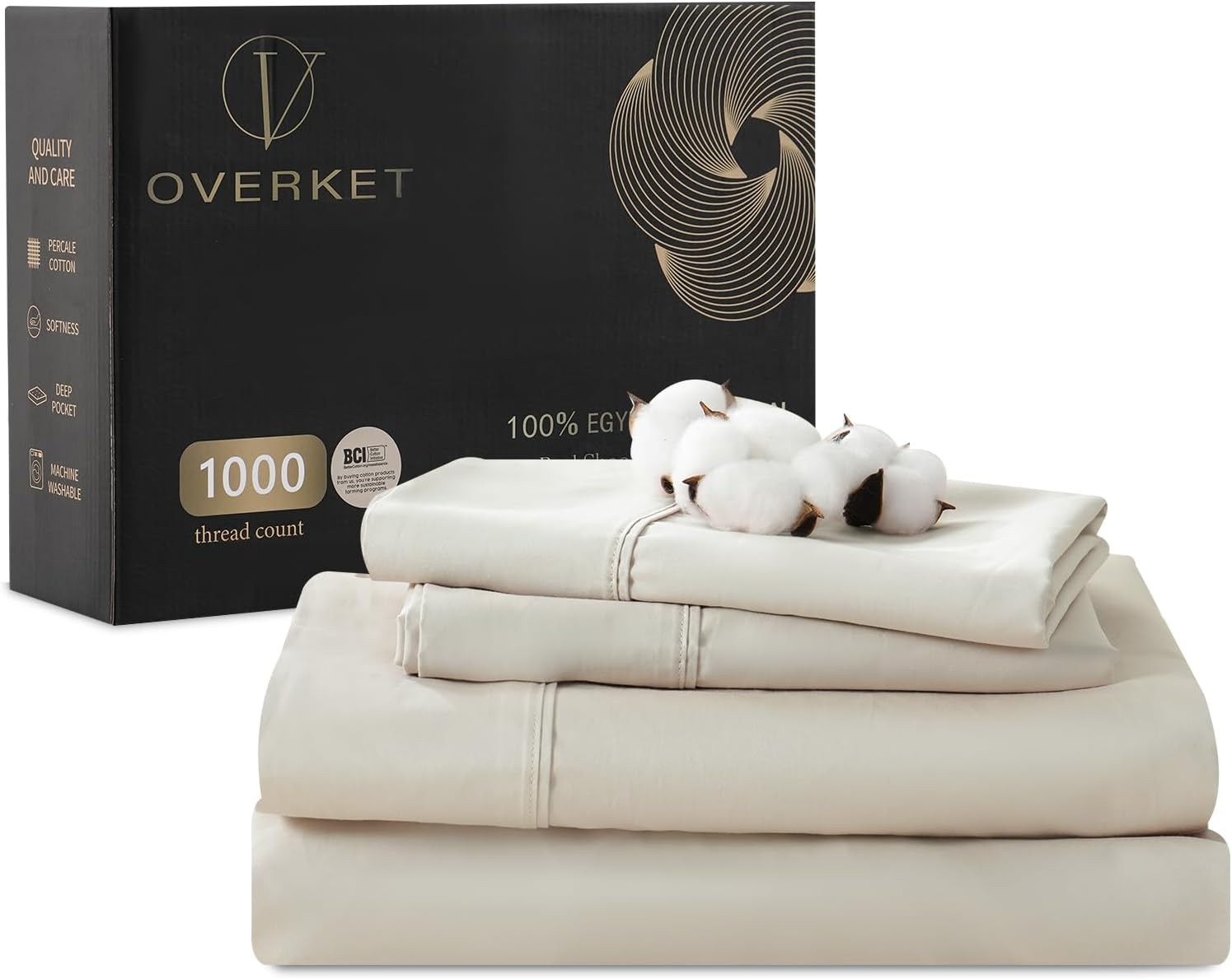 1000 Thread Count Egyptian Cotton Sheets Queen Size Set for Comfort