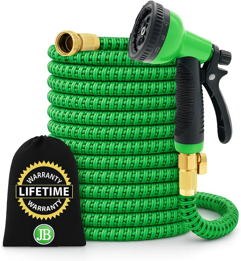 XpandaHose 100ft Expandable Garden Hose with Durable Brass Connectors