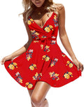 Summer V Neck Mini Floral Swing Dress - Flattering Everyday Fit