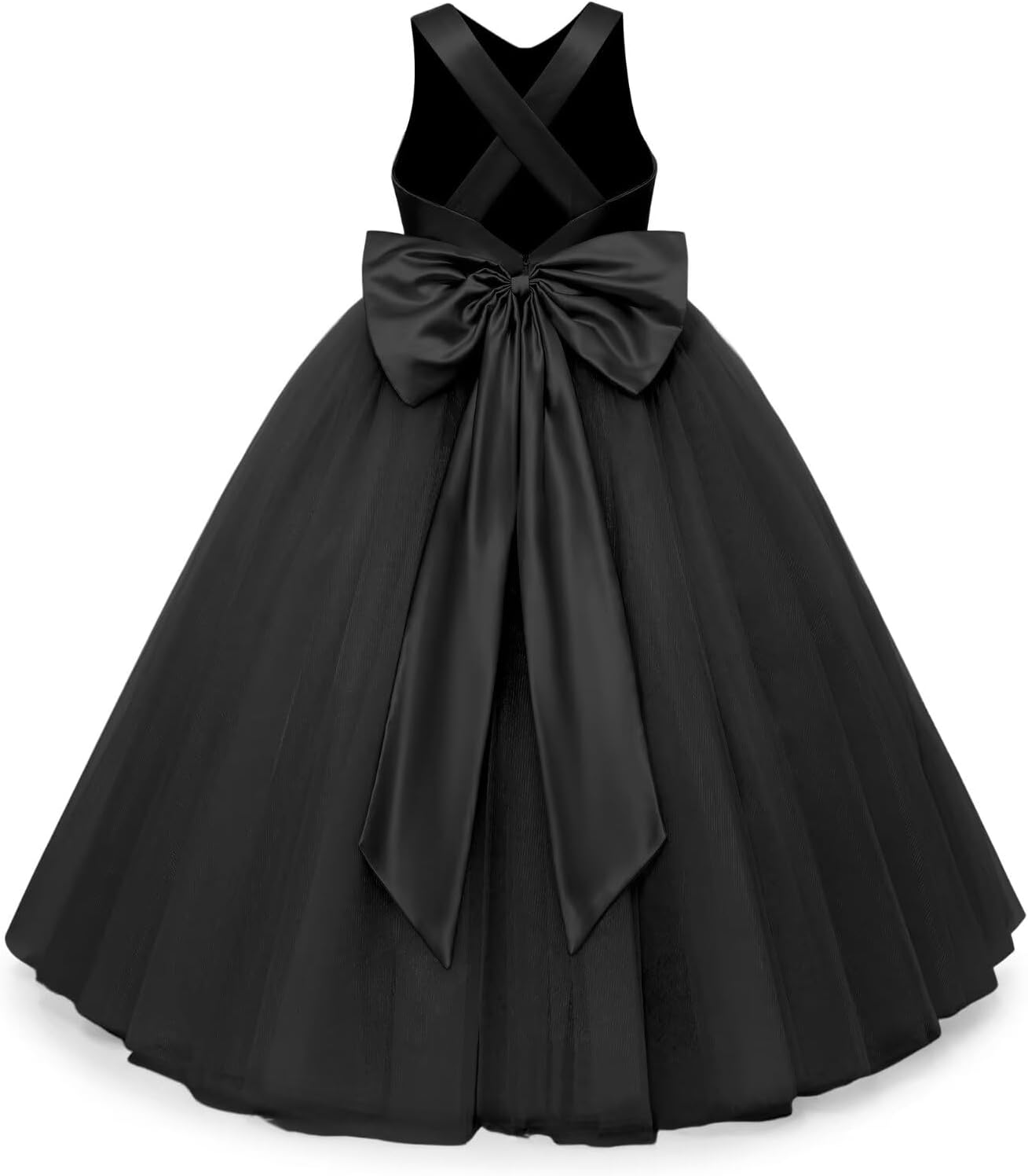 Crossed Straps Flower Girl Dress for Weddings and Parties