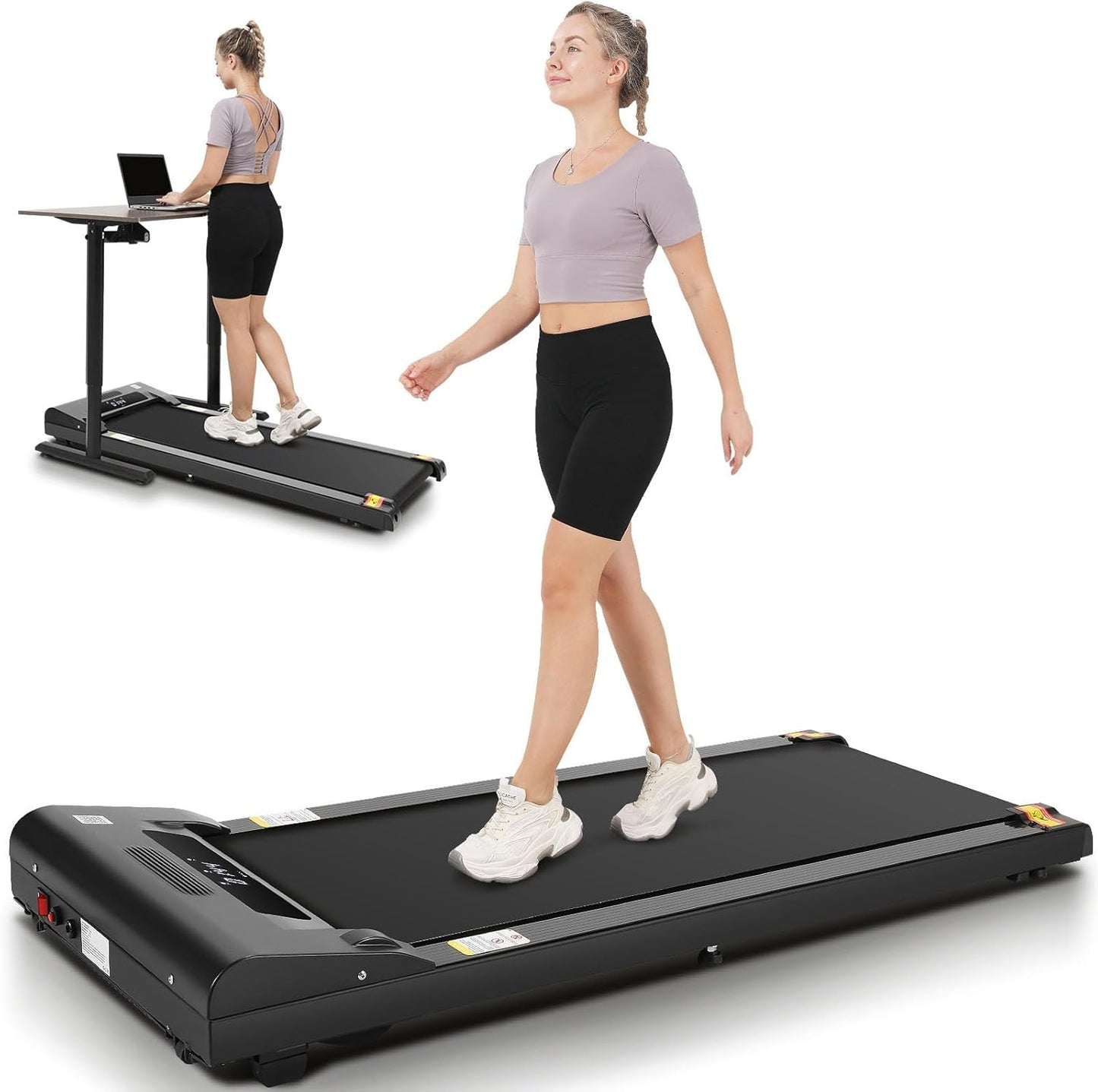 Portable Incline Under Desk Treadmill - Whisper Quiet & Compact