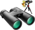 10x42 HD Binoculars for Adults with Phone Adapter and Tripod
