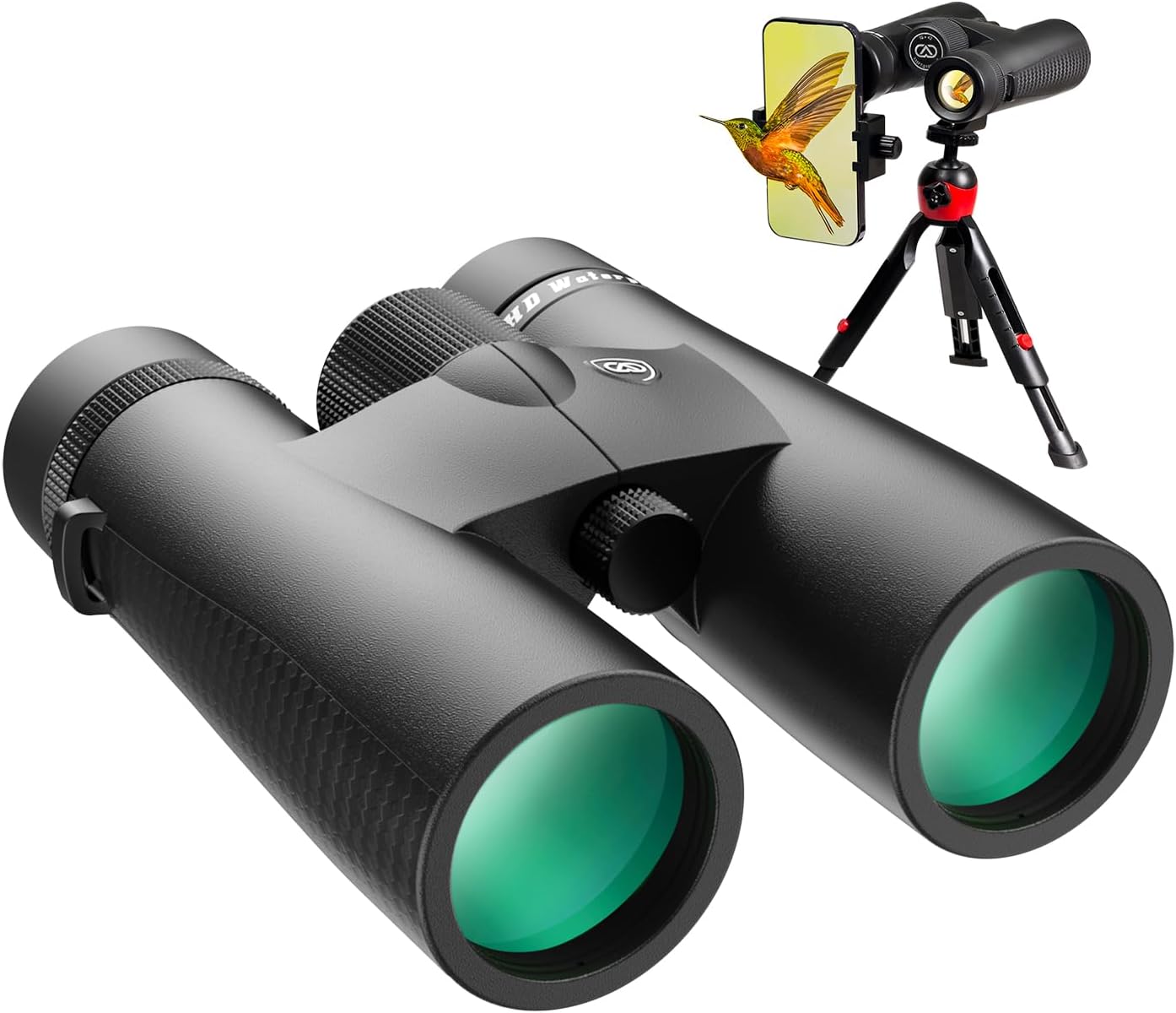 10x42 HD Binoculars for Adults with Phone Adapter and Tripod