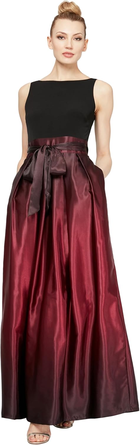 S.L. Fashions Womens Long Satin Mother of The Bride Dress