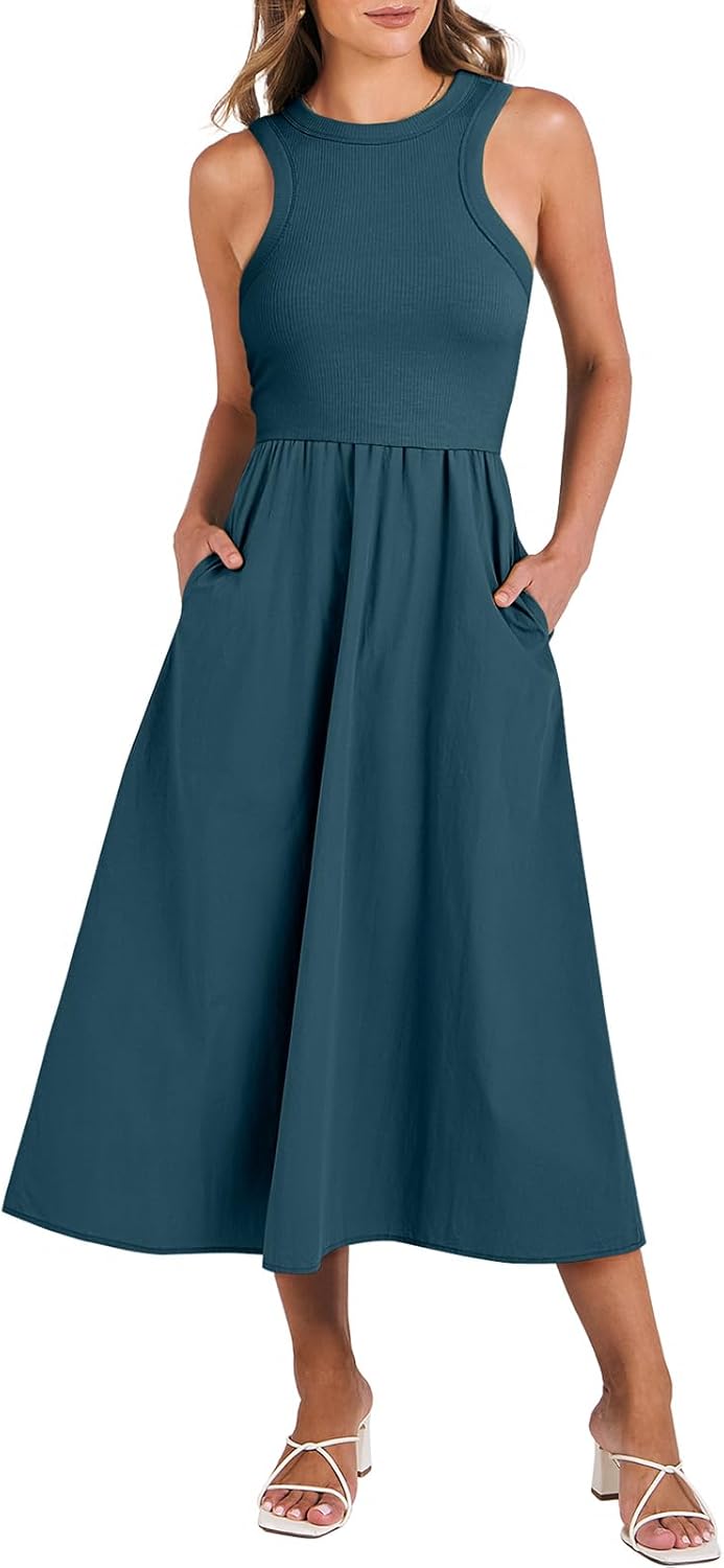 ANRABESS Womens Casual Maxi Dress for Summer Beach Travel