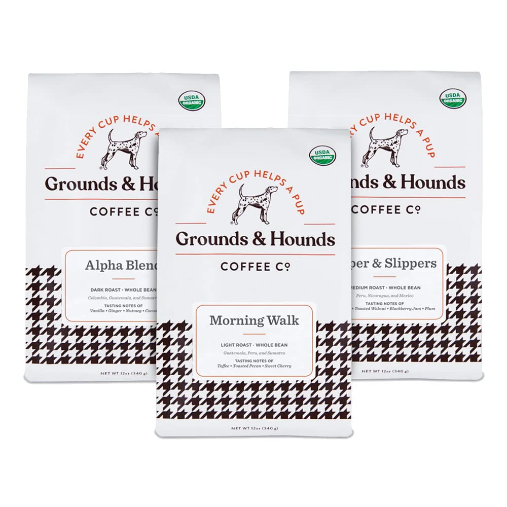 Grounds & Hounds Three Blend Starter Kit - Organic Coffee Variety
